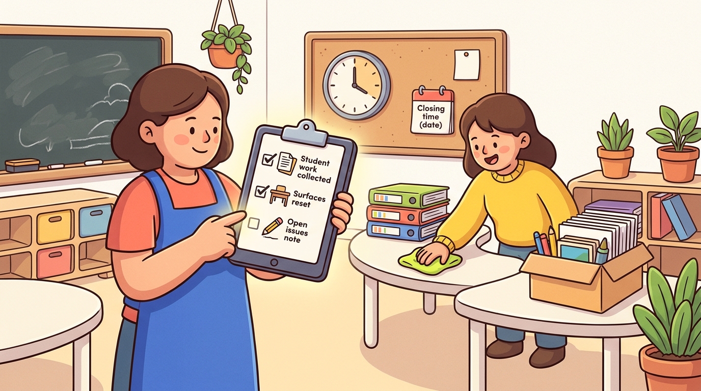 Classroom Closing Checklist — Education
