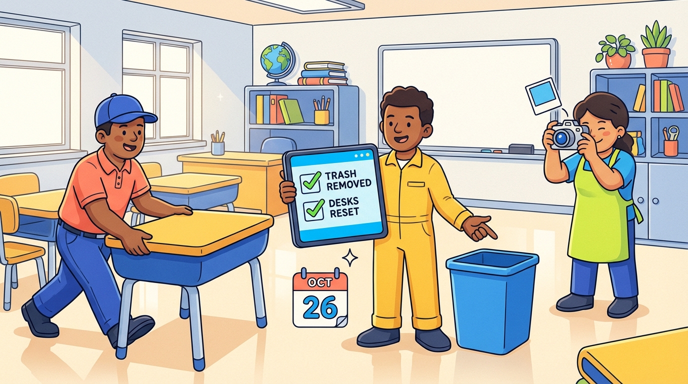 Custodial Classroom Turnover Checklist — Education