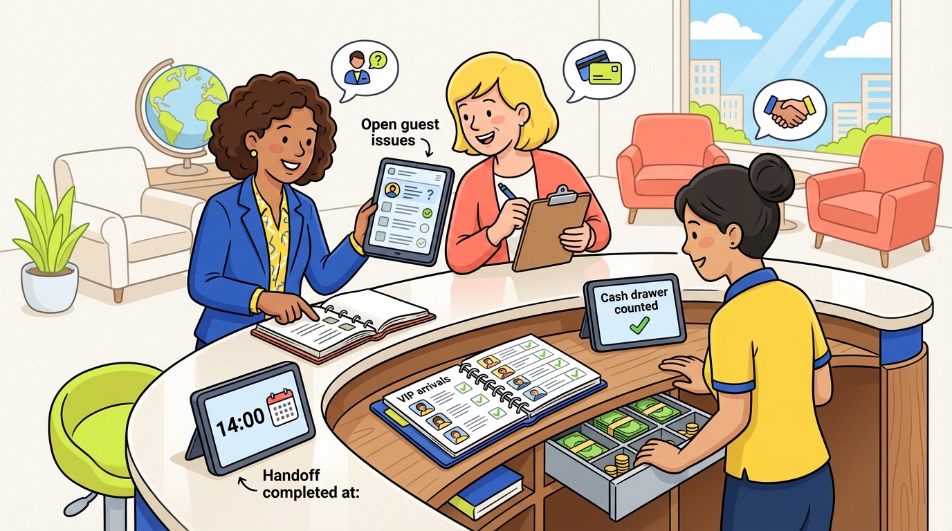 Front Desk Shift Handoff Checklist — Hospitality