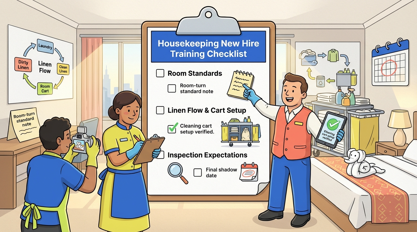 Housekeeping New Hire Training Checklist — Hospitality