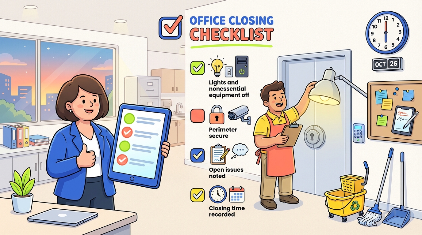 Office Closing Checklist — Facilities Management