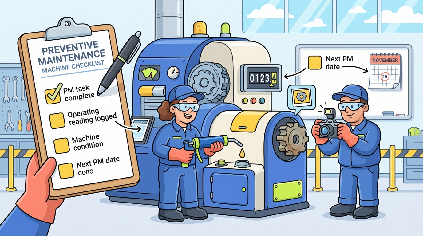 Preventive Maintenance Machine Checklist — Manufacturing
