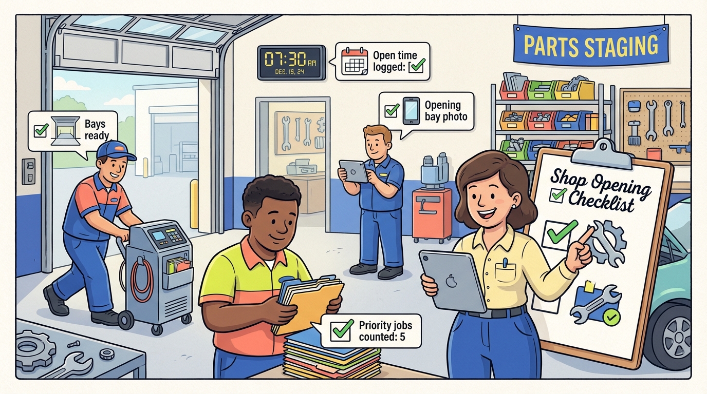Shop Opening Checklist — Automotive & Fleet